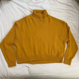 H&M Yellow Cropped Turtle Neck Sweater